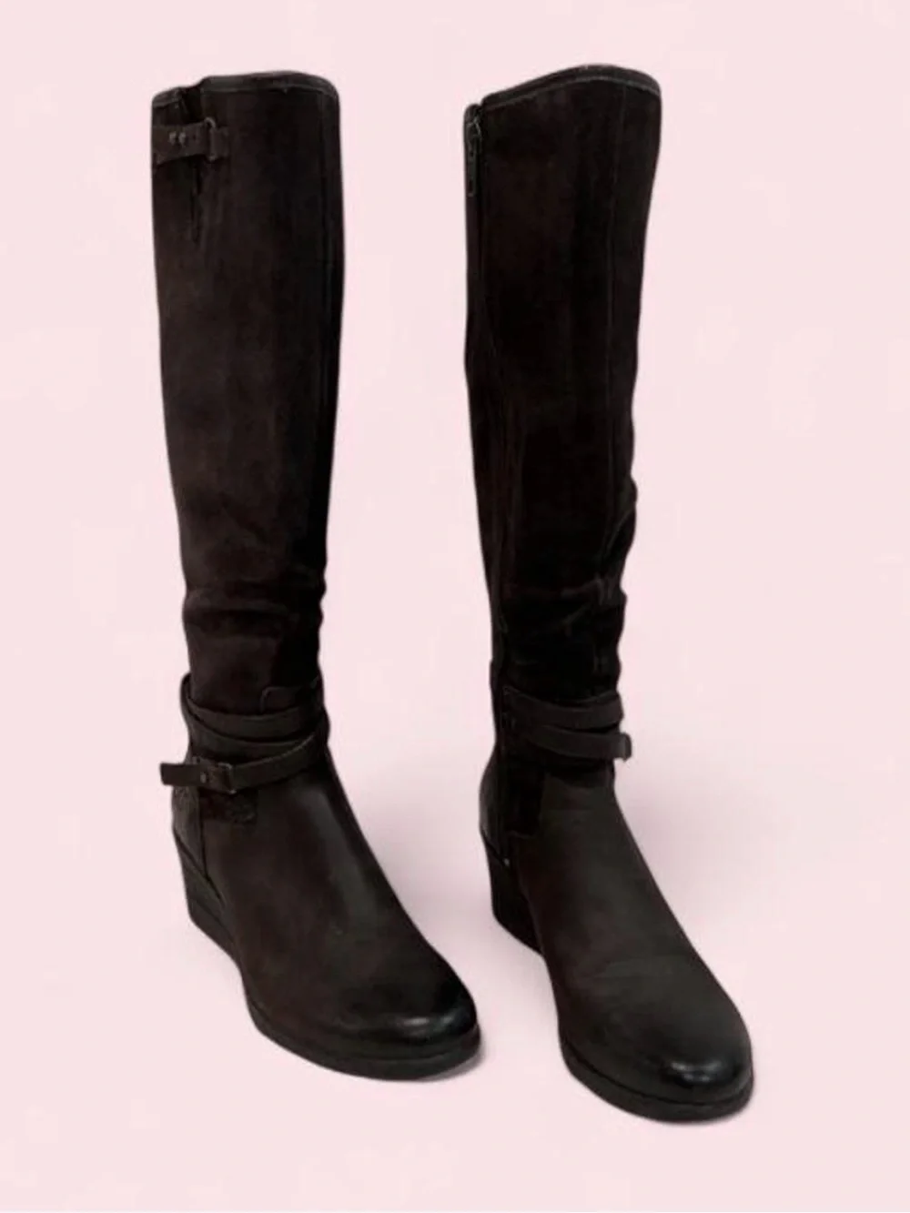 UGG dark brown Suede Over-the-Knee Wedge Boots